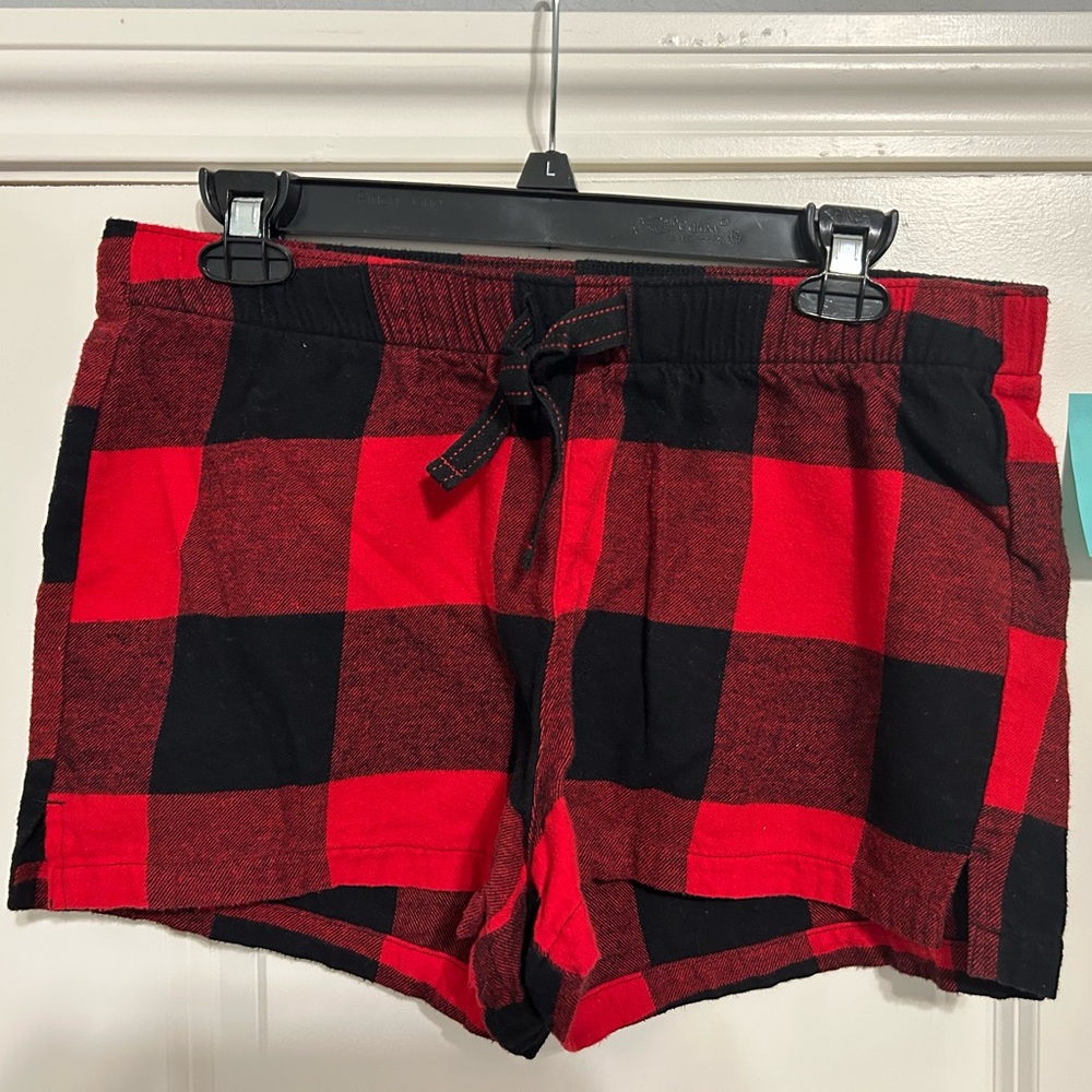 Old Navy Red and Black Plaid Lounge / Sleep Shorts